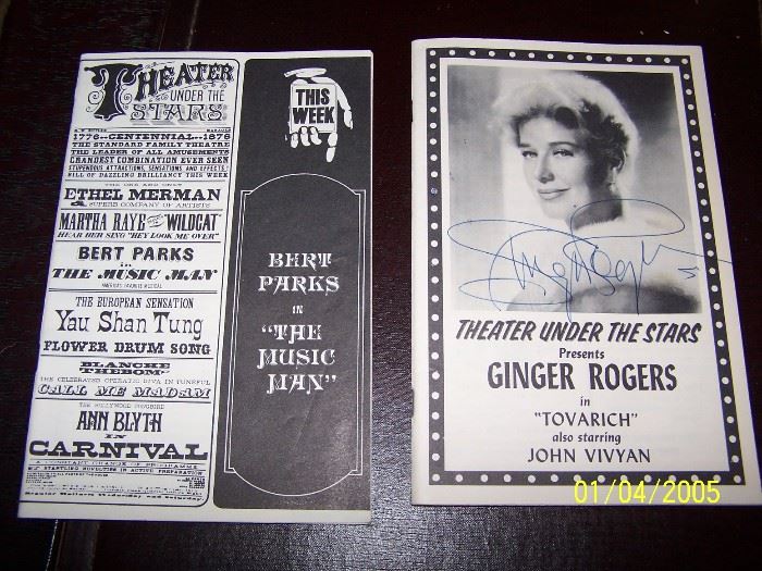 Ginger rogers Program and autographed picture - Garage