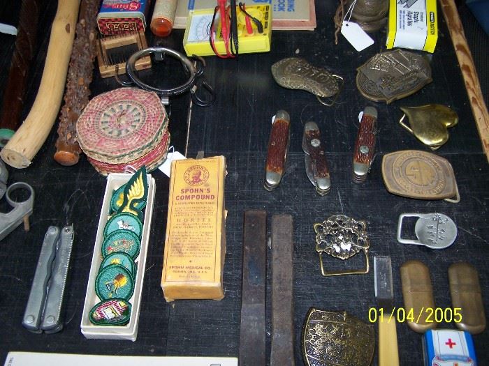 Scout items, Knives, Buckles and more leather working items - Garage Shop