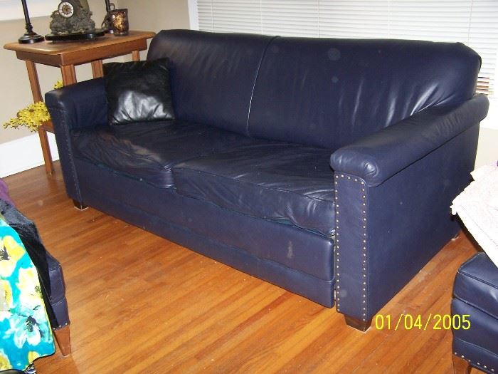 navy Leather Sofa Sleeper - House 