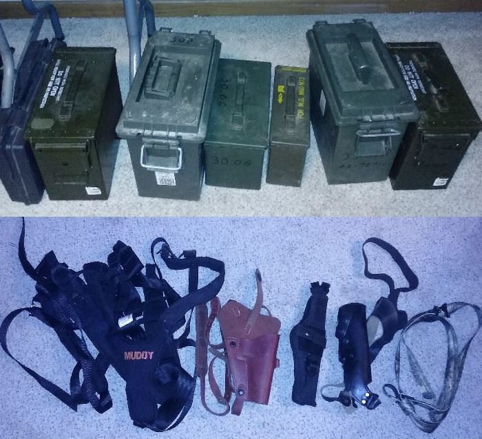 ammo boxes, holsters
