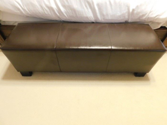 Leather end of bed stool 
