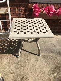
#22 Aluminum square end table, 20x18
$30
