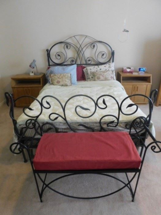 Queen bed with bench