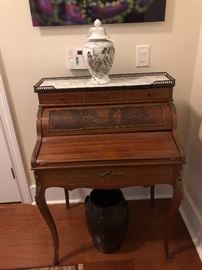 Diminutive antique desk with marble top