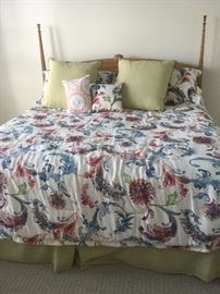 Bernhardt bed, king mattress and bedding 