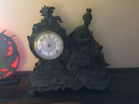 Antique bronze clock