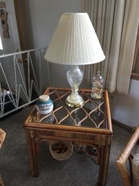 Rattan end table