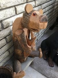 Bear wood carving