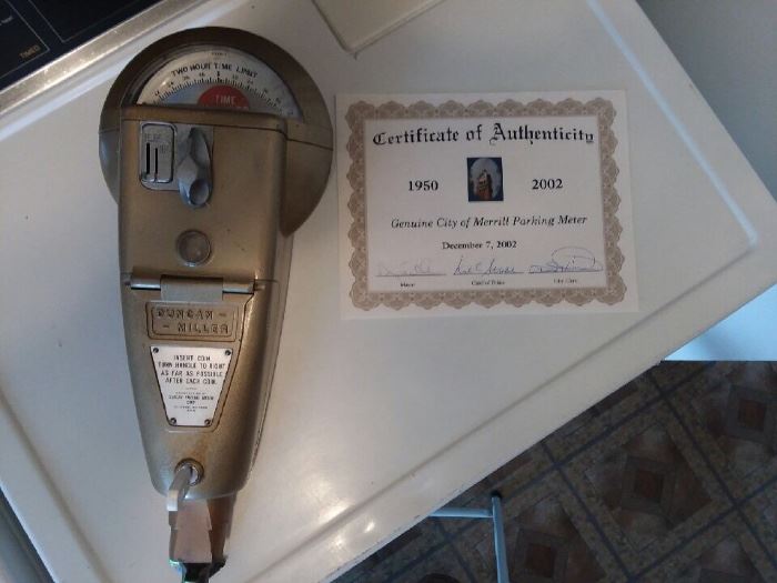 Vintage DUNCAN-MILLER working Parking Meter from Merrill, WI