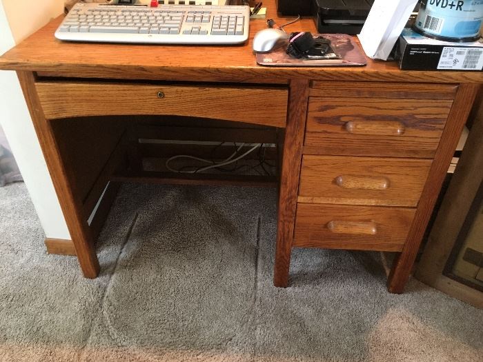 Wooden desk with drawers