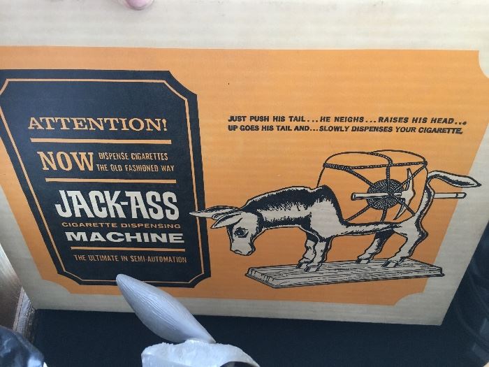 Vintage Jack-Ass cigarette dispensing machine