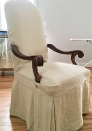 Maitland Smith WHT Fabric Arm Chair