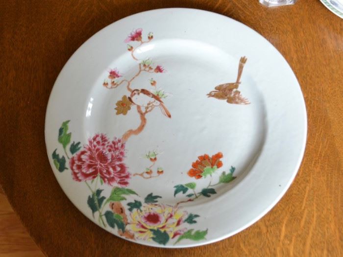One of a pair of porcelain plates