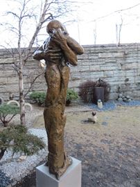 Lot# 103                                                                                                                         Bronze Sculpture by Linda Prokop                               "Embrace"  measures 48 inches tall