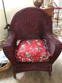 Red wicker chair 
