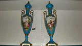 Antique French Porcelain Vases/Urns VERY OLD 1 has chip Signed Paul