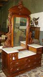Antique Victorian Marble Top Dresser w/Mirror