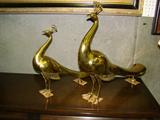 Heavy Brass Decorative Peacocks