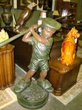 Anderson Sculpture of Little Boy Playing Golf