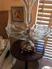 Silver and crystal epergne