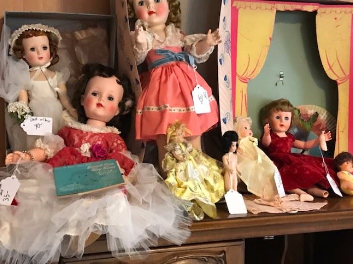 Large Madam Alexander dolls in their original boxes.