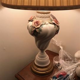 One of a pair of vintage lamps.