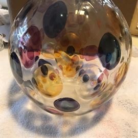 Great mid century glass ball vase.