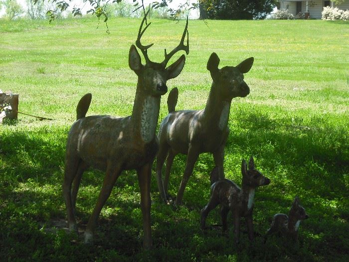 Life Size Deer Family Concrete