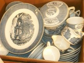 Lots Of Courier & Ives Pattern & Glasses