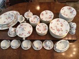 Lovely set of china dishes  by Noritake, Peony pattern #5053, large set