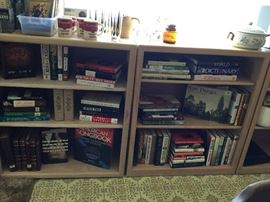 Books all over the place, some nice hardbacks and good reads