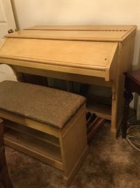 Lyon and Healy Organ shown closed, bench included