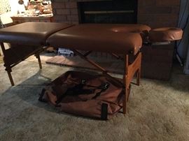 Master massage table folds up into carrying case, included