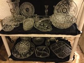 Crystal and glass serving items