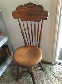 Gorgeous Piano stool with glass ball and claw feet, spindle legs  and carved back