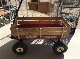 Radio flyer wagon with wood sides