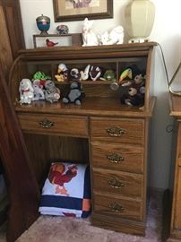 Small rolltop desk, Coca Cola plush