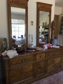 Long dresser with two mirrors