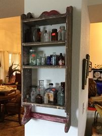 Sweetvsmrall shelf and antique bottle collection