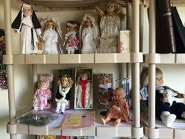 Dolls,  most with boxes,  more than shown