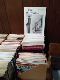 Large Selection Woodworking Magazines including Fine Woodworking, Woodworkers Journal, & Popular Woodworking.