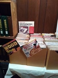 Large Selection Woodworking Magazines including Fine Woodworking, Woodworkers Journal, & Popular Woodworking.