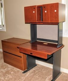 1 SECTION OF HIGH QUALITY OFFICE FURNISHINGS & FILE CABINET