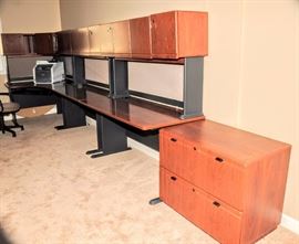 3 SECTIONS OF HIGH QUALITY OFFICE FURNISHINGS & FILE CABINETS