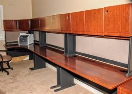 3 SECTIONS OF HIGH QUALITY OFFICE FURNISHINGS & FILE CABINETS ~ WITH LOCKS AND KEYS