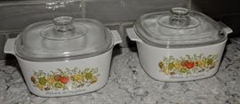 2 Corning Ware Spice of Life "La Marjolaine" 2 QT Casserole A-2-B w/Pyrex Lid