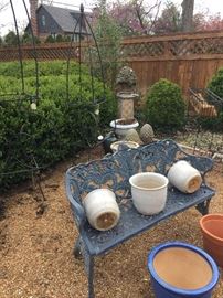 Fern bench and some pots