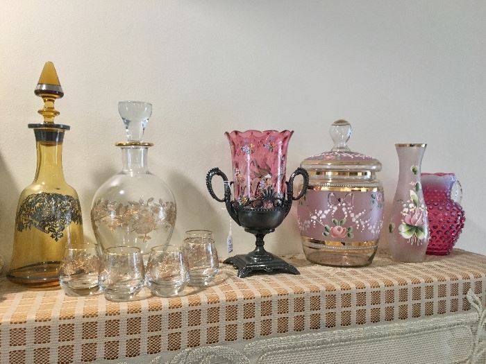 Ruby glass & decanters