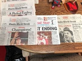 Vintage World Herald Husker Newspapers