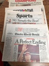 Vintage World Herald Husker Newspapers
